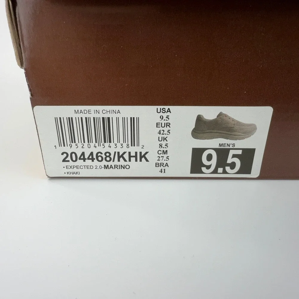 Skechers Expected 2.0 Marino Khaki Mens Memory Foam‎ Shoes Mens 9.5 NIB